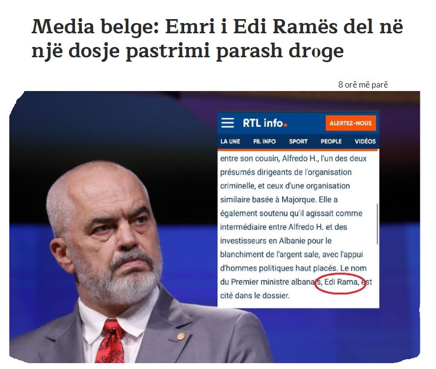 Σοκ στην Αλβανία: Το όνομα του Έντι Ράμα εμφανίζεται σε φάκελο για ξέπλυμα βρώμικου χρήματος από ναρκωτικά στα βελγικά ΜΜΕ